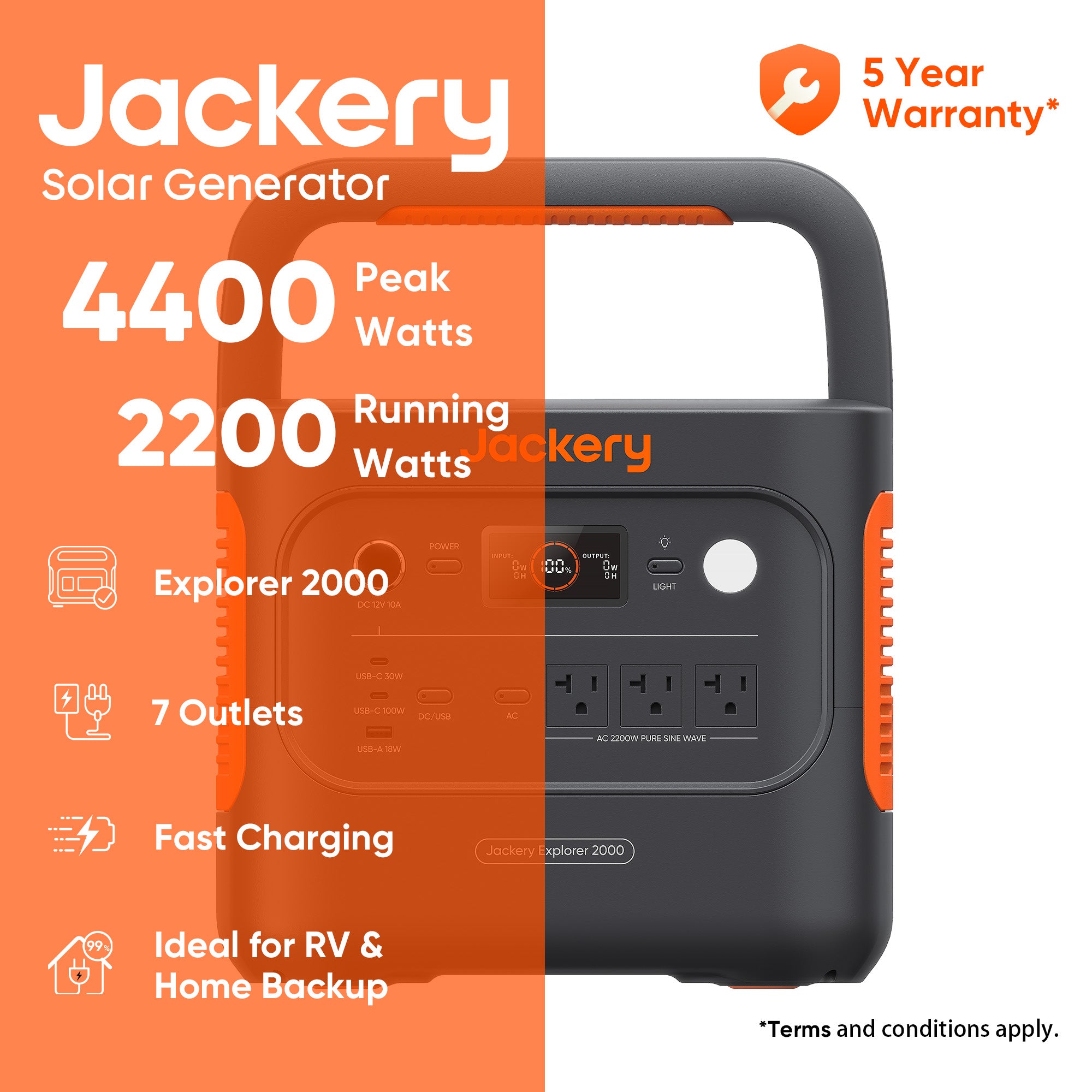 Jackery Explorer 2000 v2 + 200W Solar Generator