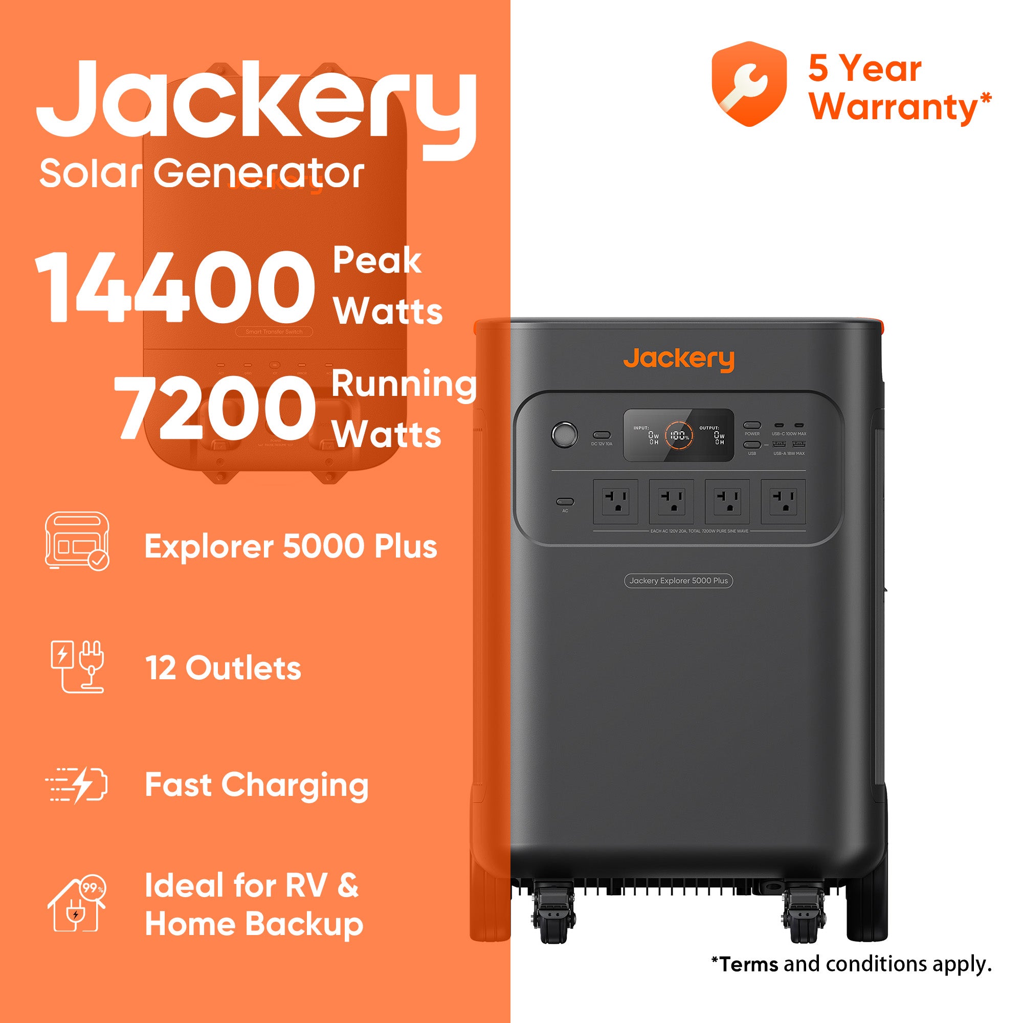 Jackery Explorer 5000 Plus Portable Power Station + STS